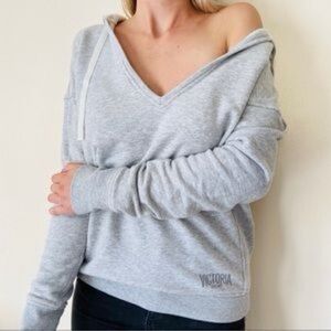 Victoria's Secret | Sport V-neck Tie Hoodie Size L Long Sleeves Sweatshirt Gray